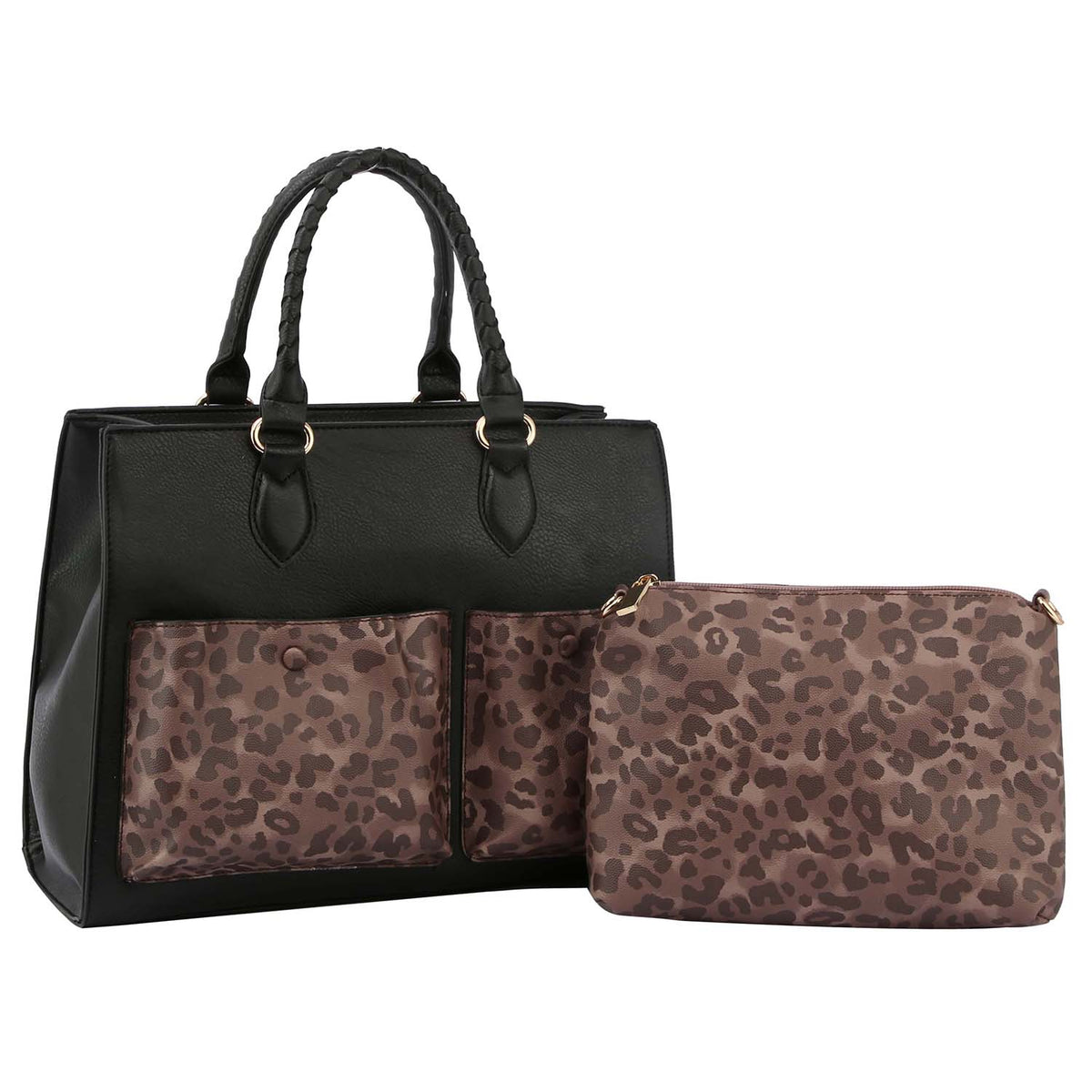 Leopard 2in1 Tote/Shoulder Strap Bag
